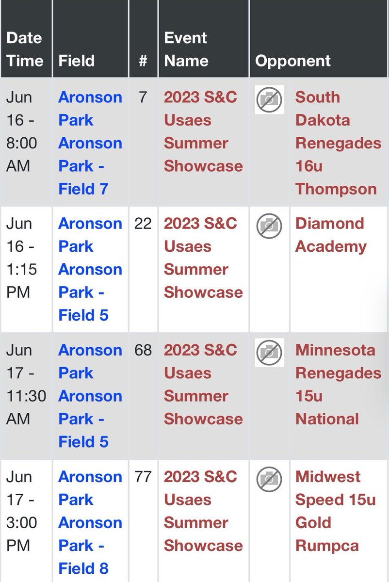 Excited to take the field with my teammates this weekend at the S&amp;C Showcase!! Here is my schedule for pool play, on Friday and Saturday. 

<a href="/sut24/">Chris Sutcliffe</a> <a href="/DonStopa/">don stopa</a> <a href="/KJThomp15/">Kelsey Thompson</a> <a href="/skubuske/">Sara Kubuske</a> <a href="/CoachBagzTrot/">Jennifer Trotter</a> <a href="/mitchrob13/">Mitch Roberts</a> <a href="/jwalter09/">Jen Walter</a> <a href="/boschml/">Michael Bosch</a> <a href="/Bgomezolson/">Brittany Gomez-Olson</a> <a href="/CoachMWright3/">Monica Wright</a>
