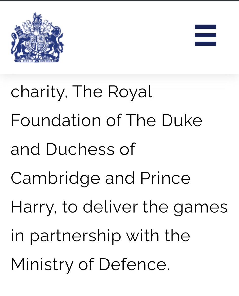 The IG isn't just PHs. This probably has become a problem because it is PARTNERED with the Ministry of Defence & The Royal Foundation of the #dukeandduchessofcambridge When you behave towards the family and country that raised you your toys get taken away.