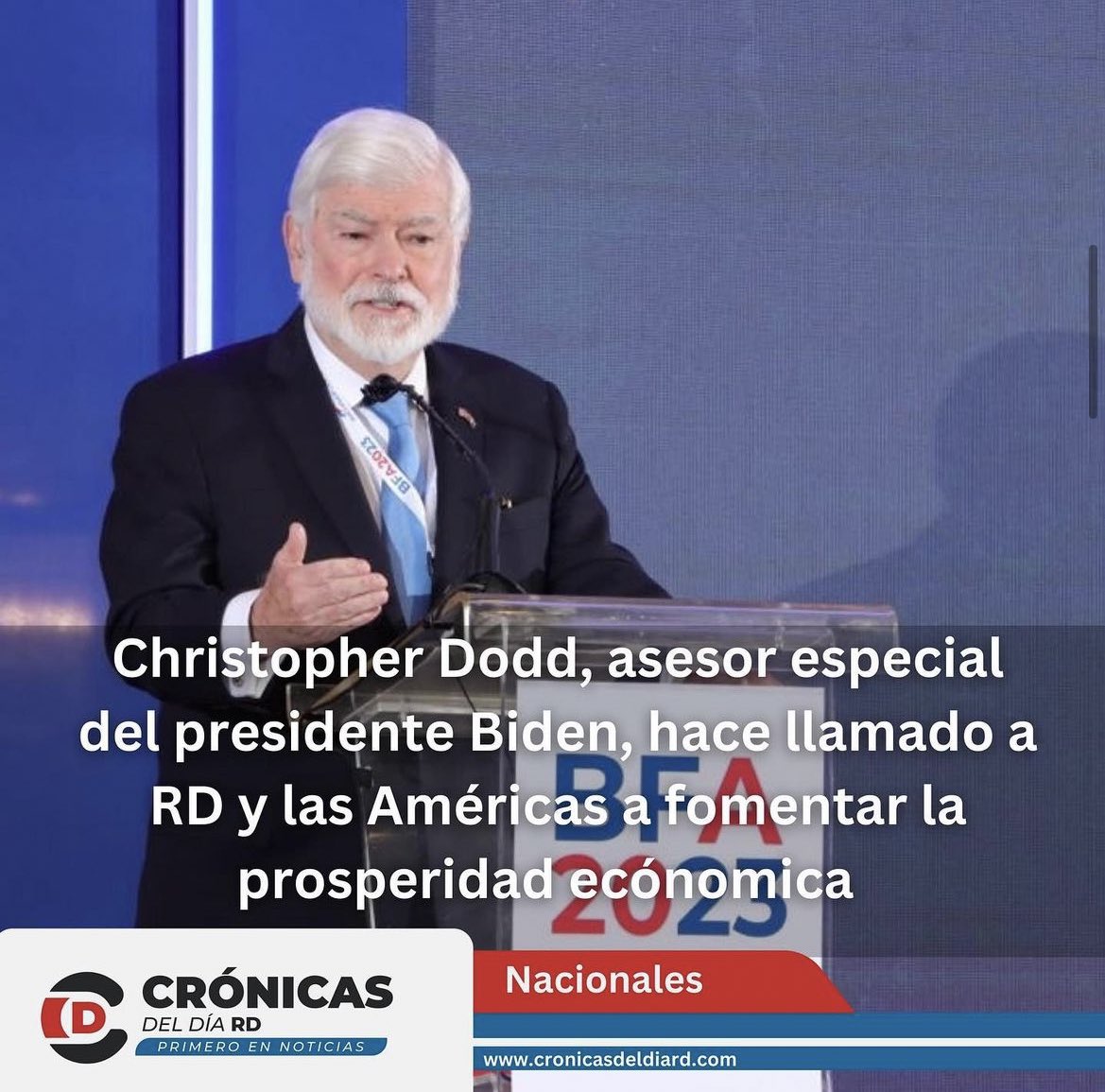 Cronicasdeldia's tweet photo. El mensaje fue emitido en el marco de la conferencia Business Future of the Americas, celebrada de forma presencial por primera vez después de cuatro años.
Para más noticias visitanos en nuestra web: https://t.co/wcDSpxnb7q
#CrónicasdelDía #ChristopherDodd https://t.co/HHkpKWNPna