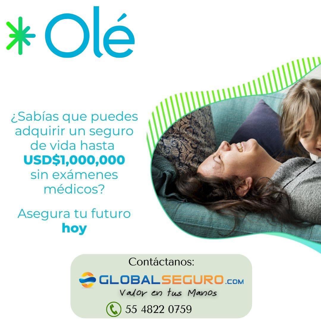 GlobalSeguro's tweet image. Todos invitados a conocer esta nueva forma de asegurar tu futuro y el de tu familia en línea, en menos de 15 min. y aprobación en menos de 48 horas hasta por US$1 millón, sin exámen médico y devolución de primas hasta de un 100%. 🙂

Cel/WApp 5548220759
Web globalseguro .com