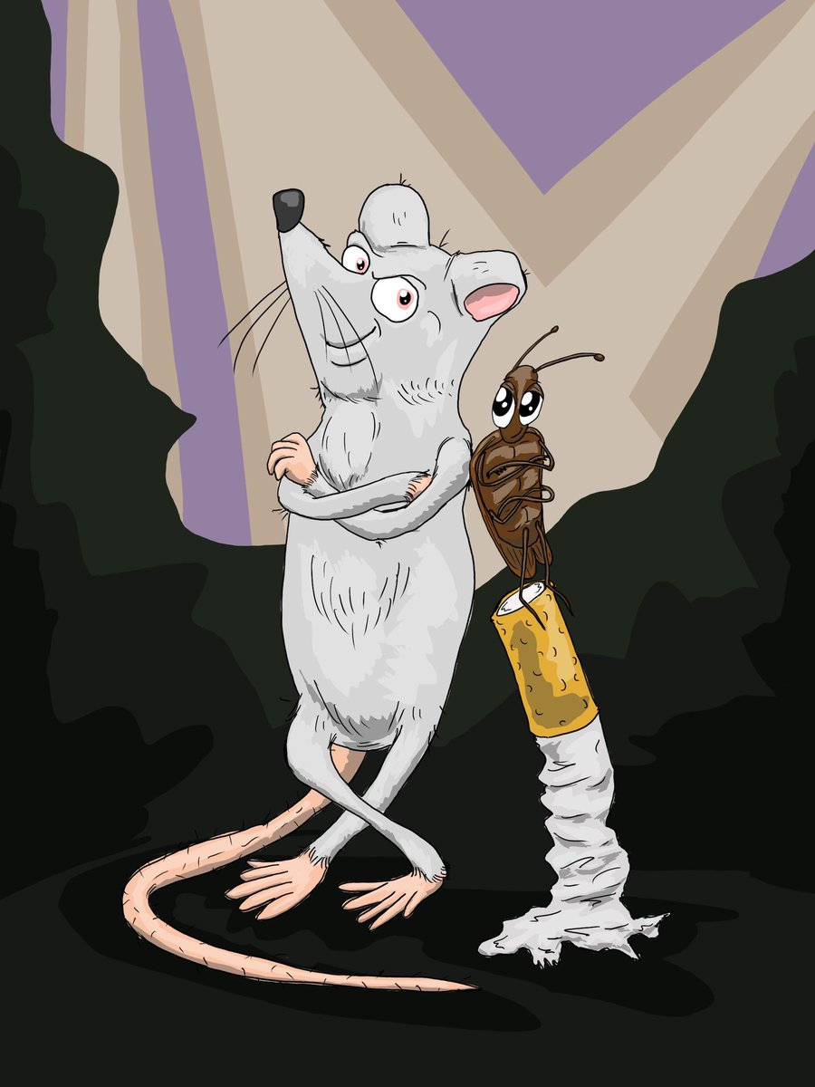 AaronSchraeter's tweet photo. #rat #roach #drawing #illustration #singlepanel #digitalillustration #procreate https://t.co/tlUX74M2Gv