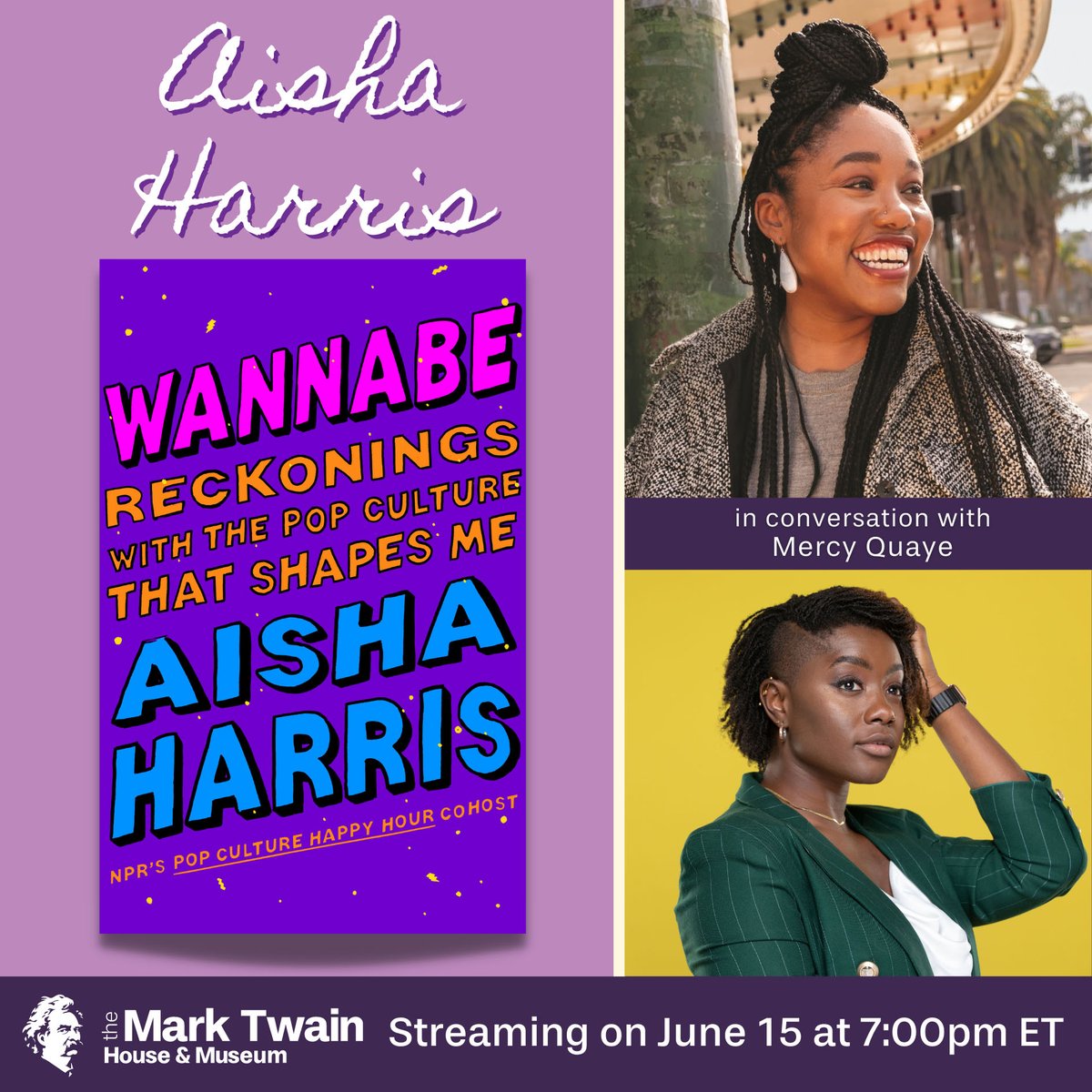 'Black art isn't fragile' -- Aisha Harris. 

If you're a consumer of art of any kind, but especially Black art, register to hear the words of the insanely talented @craftingmystyle with me tomorrow! 

Learn more & REGISTER HERE: marktwainhouse.org/event/reckonin…