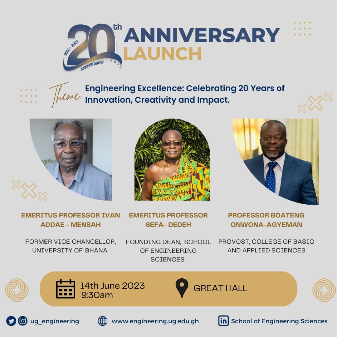 Verbaltrans's tweet photo. 20yrs of making things work uniquely! It was a great time today at the launch of the SCHOOL OF ENGINEERING SCIENCES 20TH ANNIVERSARY
Our Lead #VT @Albysonik together with our awe-inspiring mother & Dean of @ug_engineering Prof. @elsie_effah Congrats 🥂 #SESis20 #WeMakeThingsWork https://t.co/Pg2gXw233O