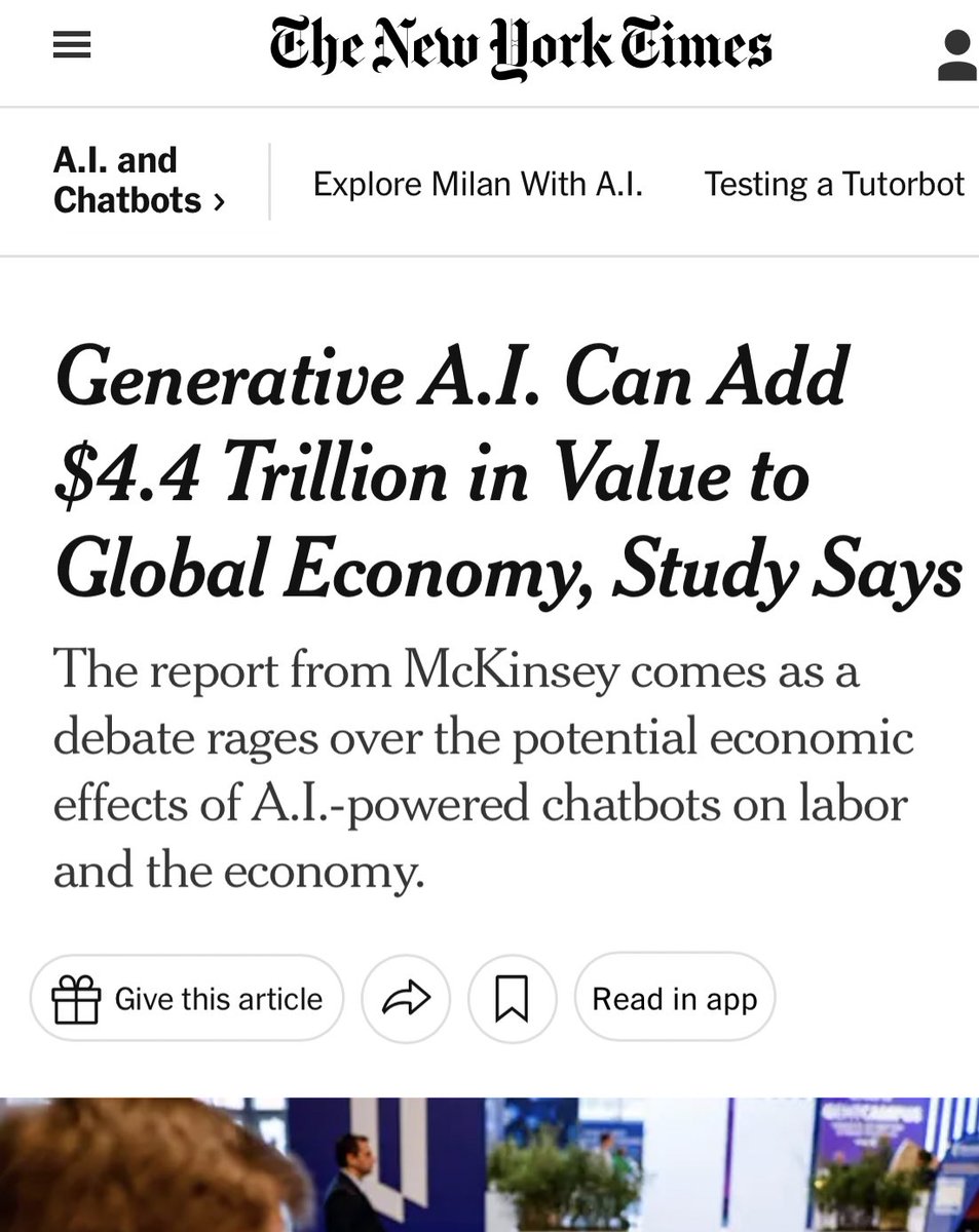 Exactly 1 year ago today, there were headlines about McKinsey predicting the METAVERSE would create $5 trillion in value I mean AI-gen is already looking more valuable than the metaverse so it’s hilarious McKinsey couldn’t be bothered to fake an even bigger imaginary number 🥴