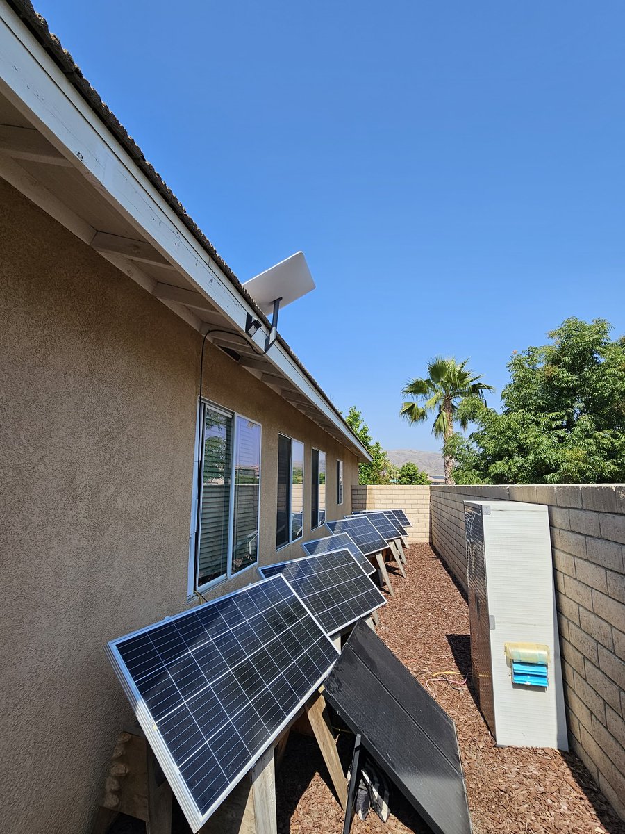 Starlink up and running. Powered by Solar. Ready for the coming communication and power grid disruptions. .@elonmusk