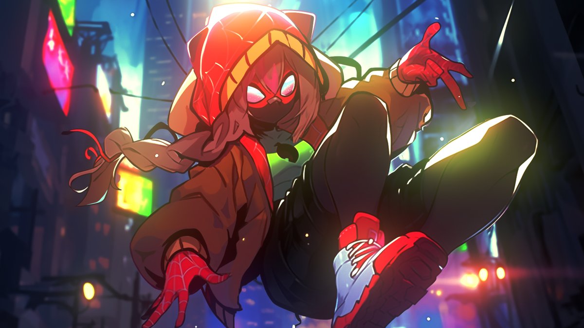 ¡Rakkun spidey! 🍃
Si quieren la ficha de referencia de mi spidersona lleguemos a los 5K likes ? 💚😳