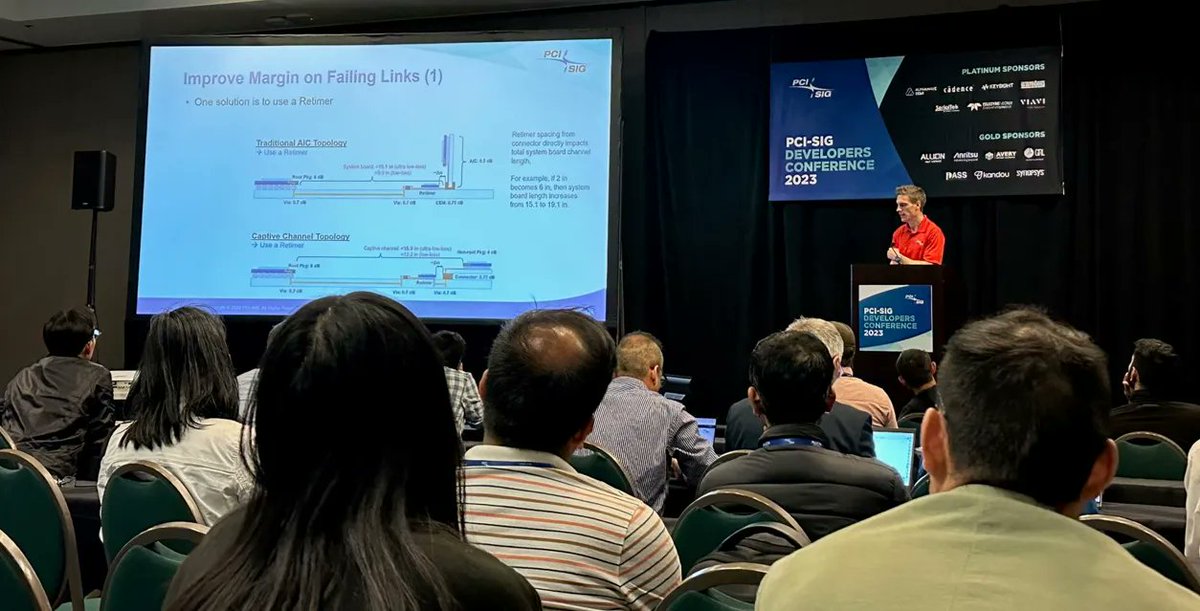 Thanks for having us @pci_sig ! We closed out #PCISIGDevCon with an update on how #PCIe 6.0 retimers will continue to play a significant role in extending reach. We were happy to share insights with our fellow #PCISIG members. #PCIExpress #datacenter #cloud