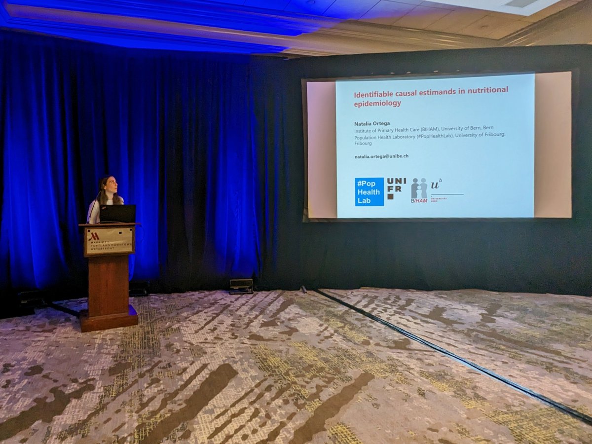 Very excited to be hearing @NataliaOrHe talk about 'identifiable causal estimands in nutritional epidemiology'! #SER2023 Even more excited to be working with her (and @GeorgiaTomova)! #EpiTwitter