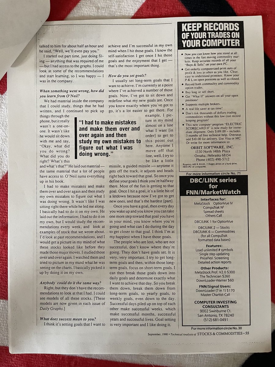 mwebster1971's tweet photo. Look what I found searching through my “Bill” boxes!

A vintage interview with the amazing Market Wizard, David Ryan @dryan310 

Enjoy🤠🤘 https://t.co/PG10GIhoej