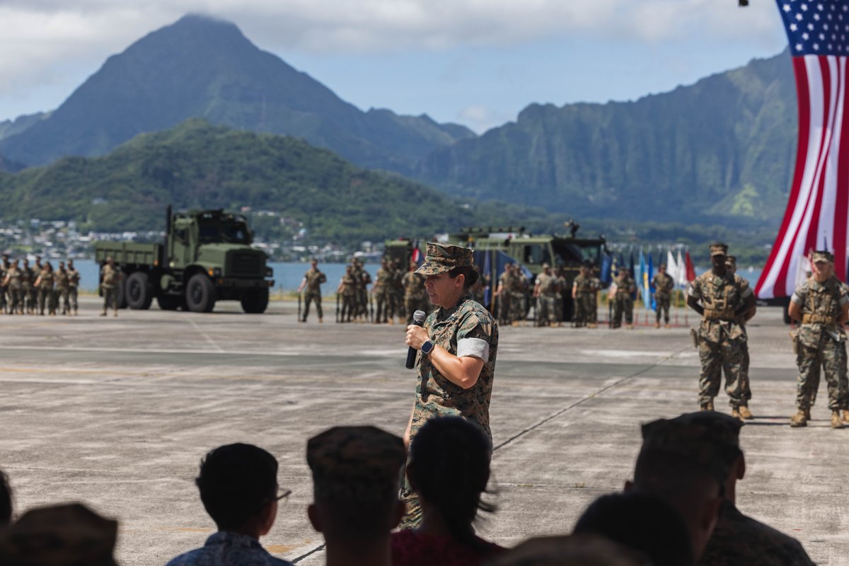 U.S. Marine Corps Lt. Col. Gideon Grissett, off-going commanding officer, Marine Wing Support Squadron 174, Marine Aircraft Group 24, relinquishes command to Lt. Col. Matthew Schultz, oncoming commanding officer, Marine Corps Air Station Kaneohe Bay, MCB Hawaii, June 8, 2023.
