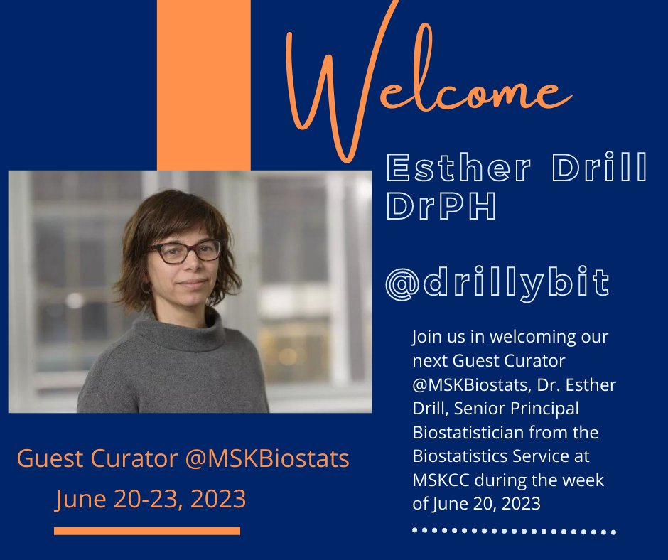 MSKBiostats's tweet photo. 📢🚨🔥We are very excited to announce that
@drillybit will be our #MSKBiostats #guestcurator next week on June 20-23, 2023
💫Stay tune for the highlights of her career path in #biostatistics #CancerResearch 
@MSKCancerCenter @Bridge2Biostats https://t.co/aXitOnGdA0