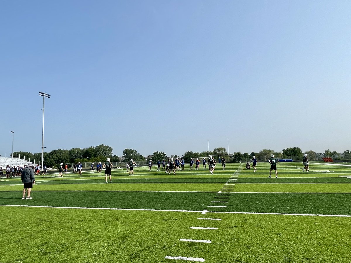 The Knights are back! Getting some 7v7 work in with @OPS_WestviewFB! Thanks for being a great host at such a beautiful facility! #KnightPride