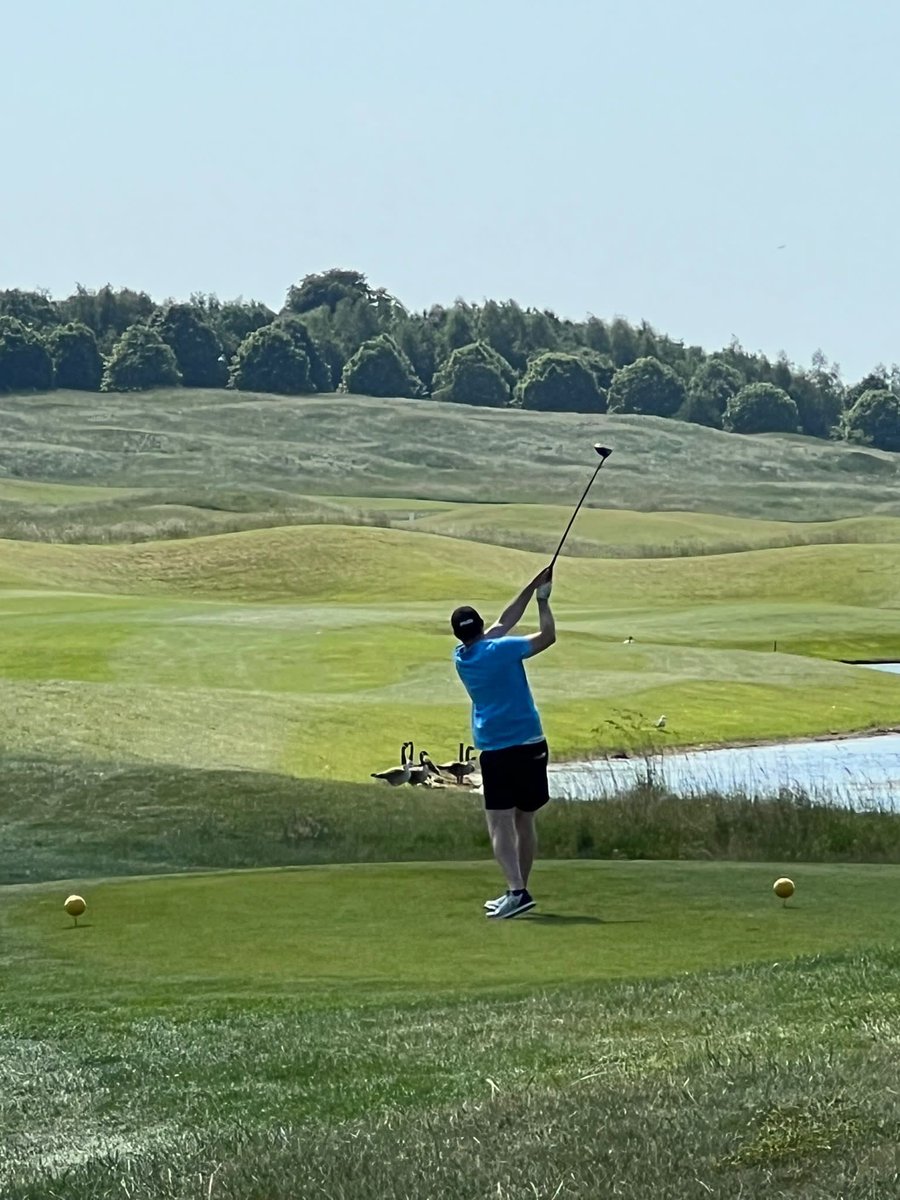 Croxsons's tweet photo. A bit of a behind the scenes look at our sales meeting and golf day @theoxfordshire before our clients and stakeholders arrive. Privileged to see the last flight of 3 x #hercules aircraft too. #happystaff #niceboss #sales https://t.co/j1WXcniYS7