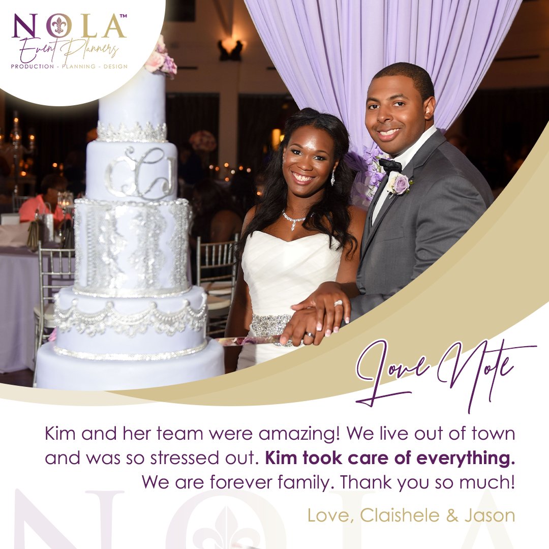 Want to have your dream wedding, too? Let us help you plan it! Book your consultation now! #clientlovenotes #clienttestimonial #testimonials #destinationwedding #weddings #weddingplanner #nolaeventplanners #nolaeventplanner #productionplanning #production #planning #weddingdesign