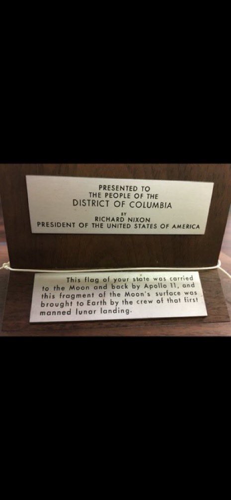 councilofdc's tweet photo. If you thought the DC flag would literally fly on the Moon before we'd be a state, sadly, you were correct (though they do at least call us a state on the plaque…)
#DCFlagDay #FlagDay #DCStatehood https://t.co/k3GowSjuuq