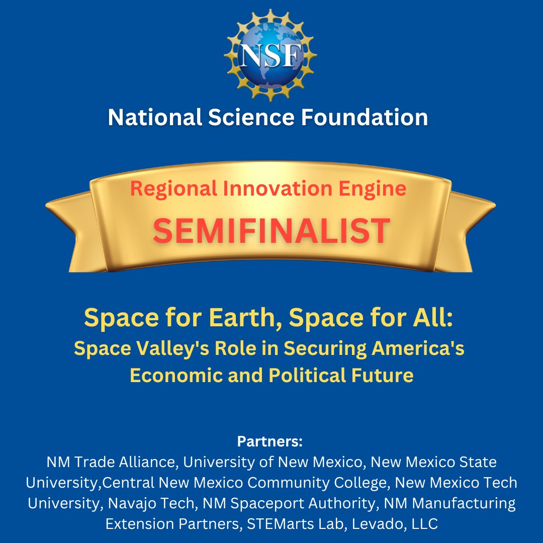 We're excited to share--thanks to our partners at the New Mexico Economic Development Department and the hard-working members of the Space Valley Coalition, Space Valley is a semifinalist!”

#spacevalley #spacevalleynm