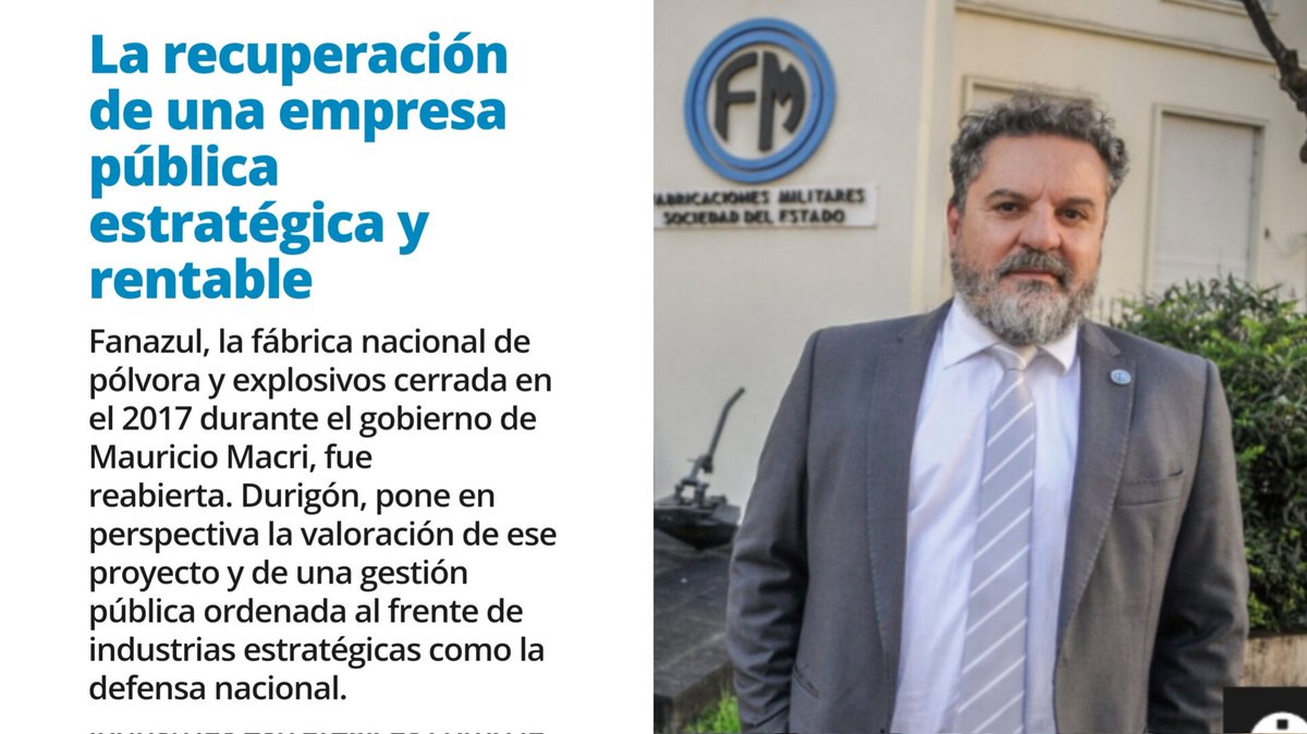 DurigonIvan's tweet photo. Gracias @pagina12 por esta nota dónde charlamos sobre todo lo que significa la reapertura de #FANAZUL para la Industria de la Defensa Nacional.
La pueden leer completa acá ⬇️
https://t.co/dLjyymaMrE https://t.co/TJzBP2sPsw