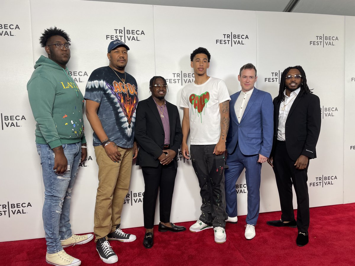 Co-Directors @martinroe and @travon, Executive Producers @MichaelStrahan, @ConSchwartz , Todd Schulman, and Ethan Lewis, and Bishop Sycamore players attend the @Tribeca Film Festival screening of their @HBO original documentary, #BSHigh.