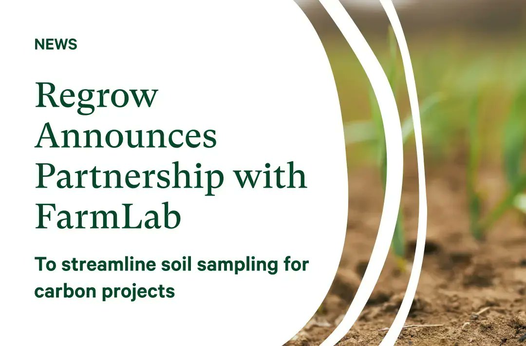 RegrowAg's tweet photo. New Partnership Announcement 🌱

Exciting news! Regrow has teamed up with Aussie agritech startup @GetFarmLab to streamline soil sampling for our MRV clients. Learn more → https://t.co/Yg4vnMqlHP

#ClimateAction #AgTech #FutureofFood #AgricultureInnovation #SustainableFarming https://t.co/LcofaKGTtW