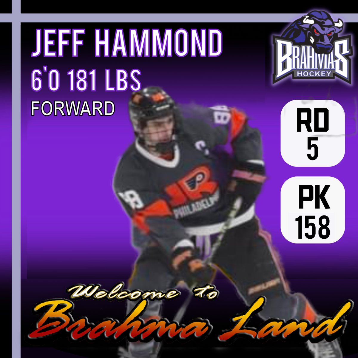 LoneStarBrahmas's tweet photo. With the 158th selection overall, Brahmas select Center Forward Jeff Hammond of the Philadelphia Jr Flyers 18UAAA! Welcome to Brahma Land Jeff!
#LetsGoBrahmas #NAHL #nahl #hockeytimeintexas #TexasForever #Brahmas #Texas https://t.co/nX67YaN5P5