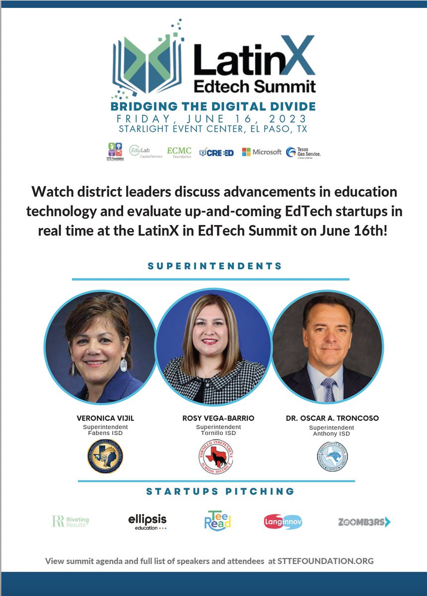 Gaby Lozano (@gabylozanoep) on Twitter photo I can't believe this is taking place in my city #ElPaso ! 😍
So stoked to be joining <a href="/VamosVijil/">Veronica Vijil</a> and <a href="/edulabcapital/">EduLab Capital Partners</a> at this year's #latinxedtechsummit
Want to go? Comment, "discount" for a special code and make sure to join us! #elpaso #elpasostrong #teacher I can't believe this is taking place in my city #ElPaso ! 😍
So stoked to be joining <a href="/VamosVijil/">Veronica Vijil</a> and <a href="/edulabcapital/">EduLab Capital Partners</a> at this year's #latinxedtechsummit
Want to go? Comment, "discount" for a special code and make sure to join us! #elpaso #elpasostrong #teacher