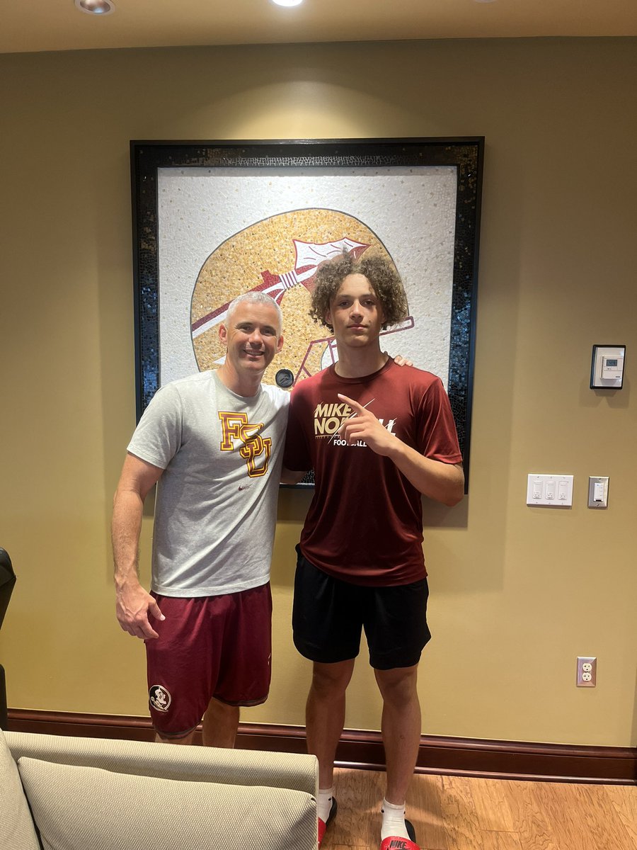 After an amazing camp and a amazing conversation with coach <a href="/Coach_Norvell/">Mike Norvell</a> I am beyond blessed to say I have received my 18th offer from Florida State University! Thank you coaches for a great camp! #GoNoles <a href="/Coach_Norvell/">Mike Norvell</a> <a href="/r81dugans/">Ron Dugans</a> <a href="/Coach_AntRod/">Antonio Rodriguez</a> <a href="/hbgcougarcoach/">Coach Cal</a> <a href="/cokey900/">Coach Coke</a>
