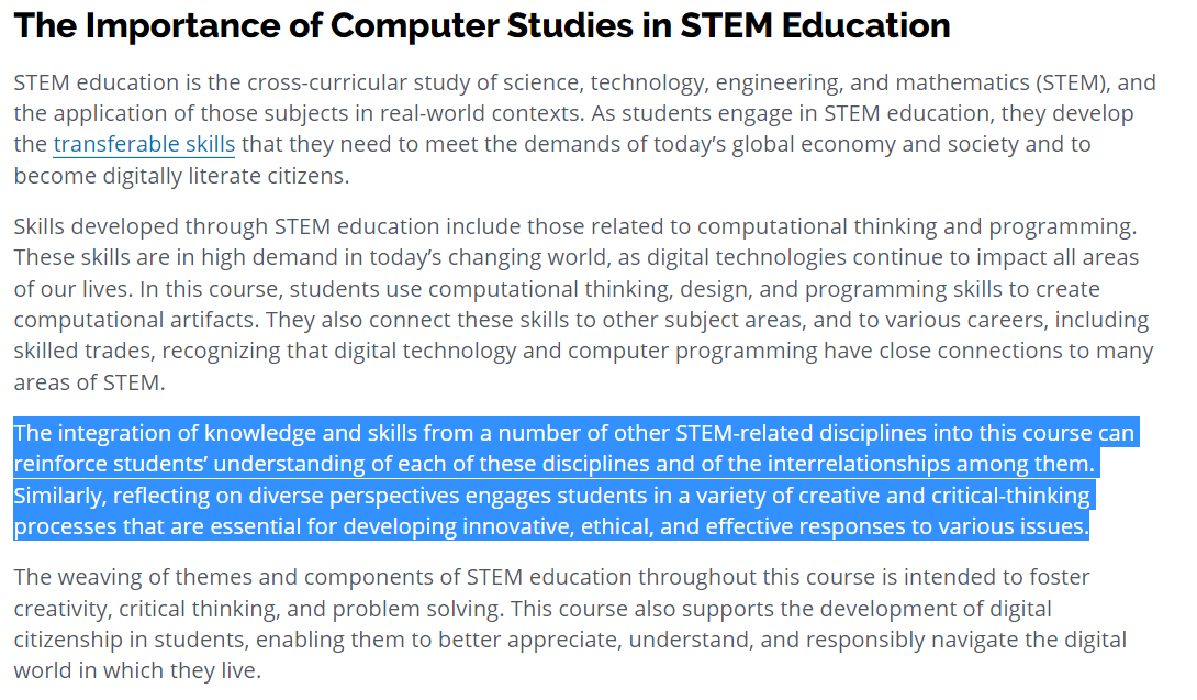 Anjali_Joshi_'s tweet photo. Just took a look at the new Gr. 10 Computer Studies course, and I am very excited to see all the Science and Tech Ed connections!
https://t.co/OizD2zSj09
#IntegratedSTEM #OntEd #CS #ICD2O https://t.co/Mt57DxTfJn