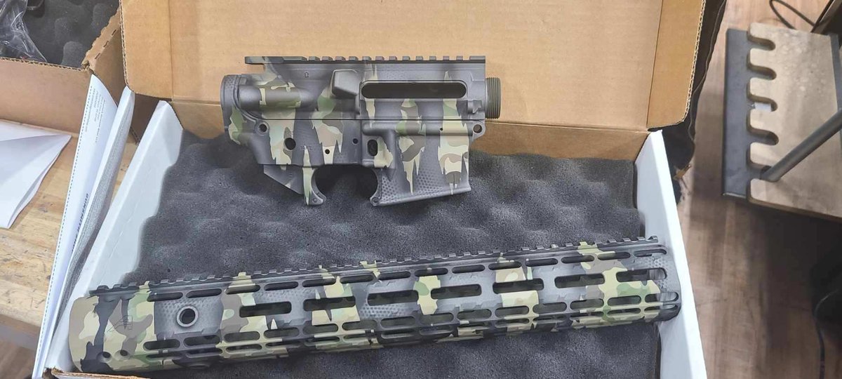 AGS_gunsmith's tweet photo. A little raptor rip with multi-cam coming thru!  Custom Cerakote done at America's Gunsmith Shop. #americasgunsmithshop #Cerakote #gunsmith https://t.co/y04T4binsI