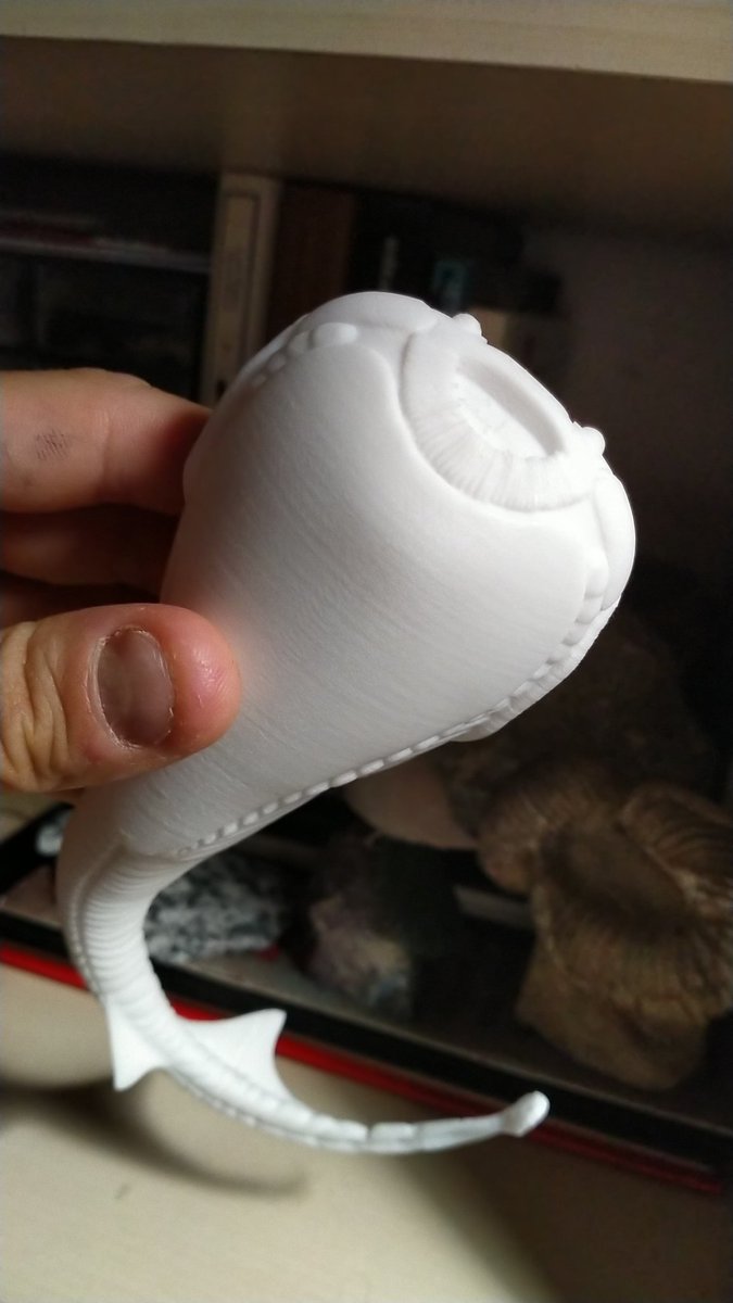 Freddirex's tweet photo. Since #Sacabambaspis is trending on #paleotwitter rn, I thought I should show y'all the 3D printed model I commissioned to a friend of mine :D It's lifesize, at 25 cm in length - indeed an smöl frien!! 🐟 (and yes, I'll paint it too) #サカバンバスピス https://t.co/peCA6X22WC