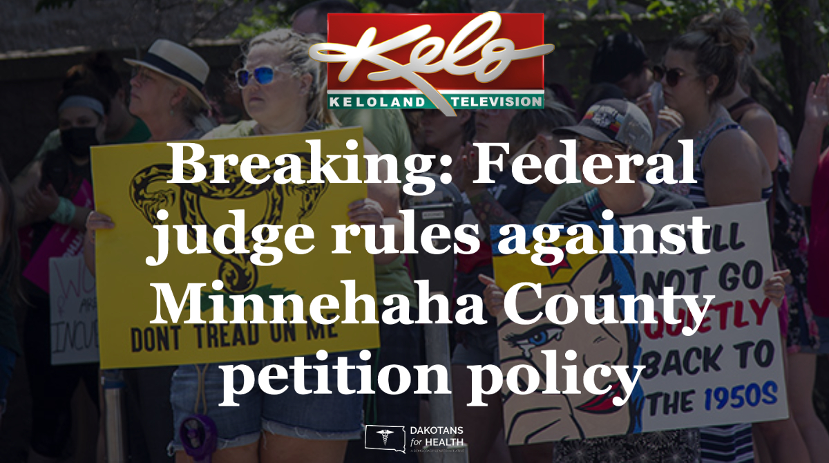 ForDakotans's tweet photo. 📢 Breaking: Minnehaha County's oppressive Free Speech Policies just got thrown out by Federal Judge Roberto Lange. Freedom of speech and South Dakotans' rights prevail! #RoevWade #Democracy 1/5 https://t.co/EsoNJV4lDq