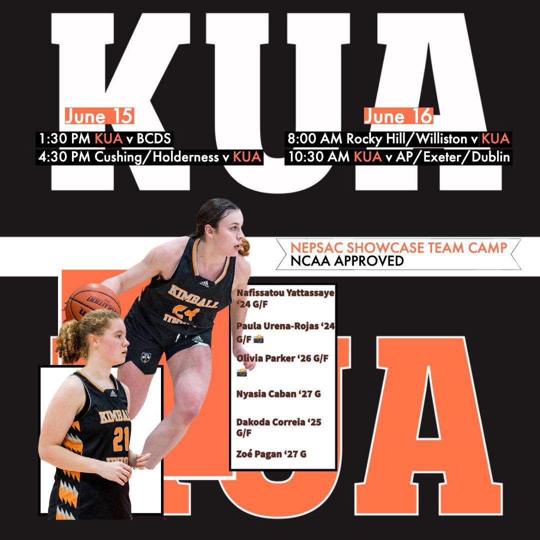 KUA will be at the NEPSAC Showcase <a href="/NEPSGBCA/">NEPSGBCA</a> 
Thursday - 1:30 pm Court 2 
                    - 4:30 pm Court 3
Friday - 8:00 am Court 2 
             - 10:30 am Court 2