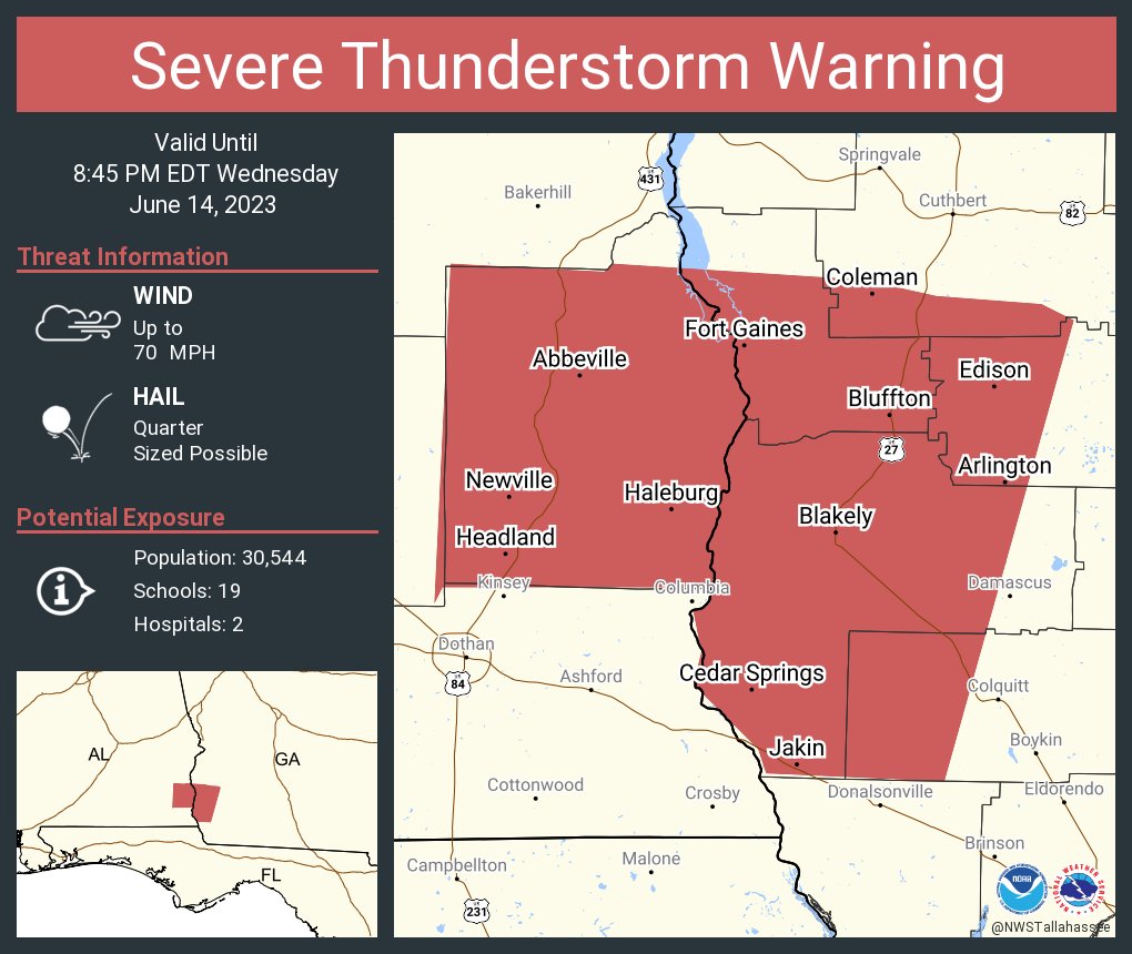 Zane Hail Y’all on Twitter "RT NWSSevereTstorm Severe Thunderstorm Warning including Blakely