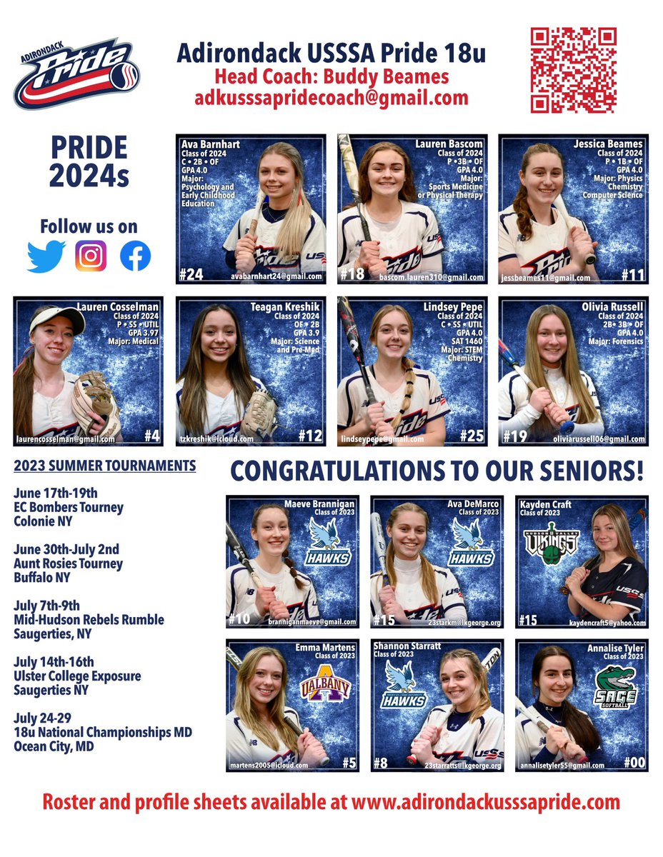 First tournament of the summer in Colonie this weekend.
Looking forward to seeing this crew on the field.