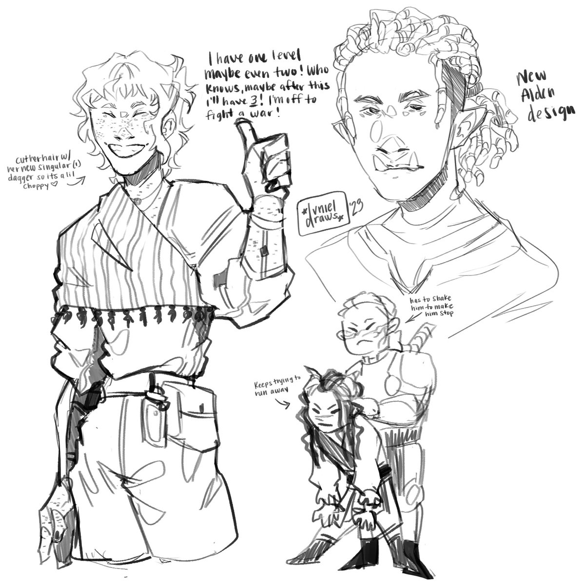 ⚓️ sof ep 71/72 spoilers 
some sketches i did from the most recent 2 eps of <a href="/ShipofFoolsCast/">Ship of Fools</a> me rights for vance being a scumbag pirate 🫶 #dnd #dndart #shipoffoolscast