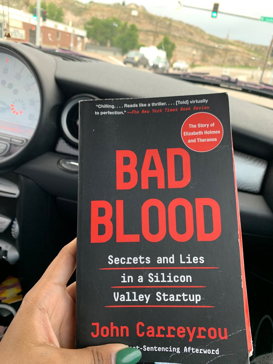 oyxssqueen's tweet photo. my profile pic when someone doesn’t read bad blood: 

Anyways, read bad blood! It’s a good book :). Currently in Wyoming with family and reading this while on the road is both productive and fun.

#UmichEnginRead https://t.co/dF1SYJxVTd