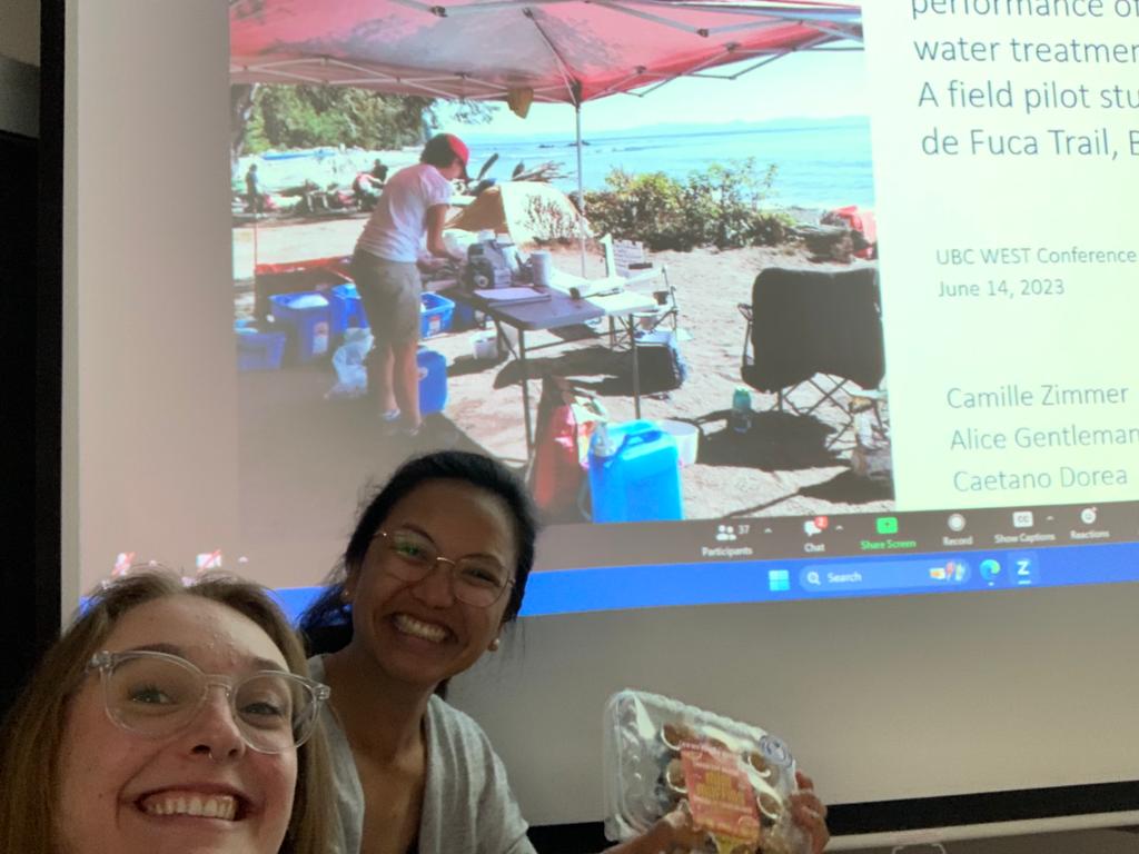 PH2E_UVic's tweet photo. #WESTConference is on virtually today and tomorrow. @PH2E_UVic crew are representing, and snacking (of course)!
Today, @camillezimmer2 and @CarabinAnne presented their work.
Looking forward to the in person day on Friday to meet up with @realSaraBeck, @bio_fowler & crew! https://t.co/MwpiskwNg2