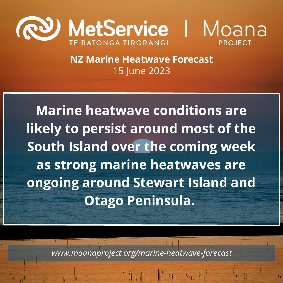 Even with cooling waters, coastal water temperatures are still higher than average, with some regions experiencing strong #marineheatwaves.
More on the weekly forecast that is available thanks to the #MoanaProject can be found here: bit.ly/3qyouUi