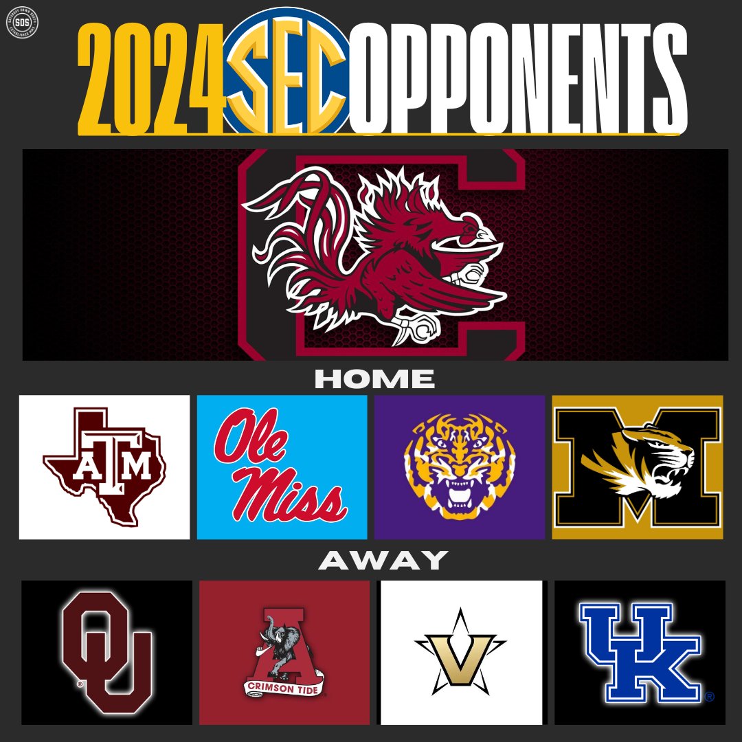 Breaking: The South Carolina 2024 SEC Opponents have been released. 

#SpursUp #SECScheduleRelease