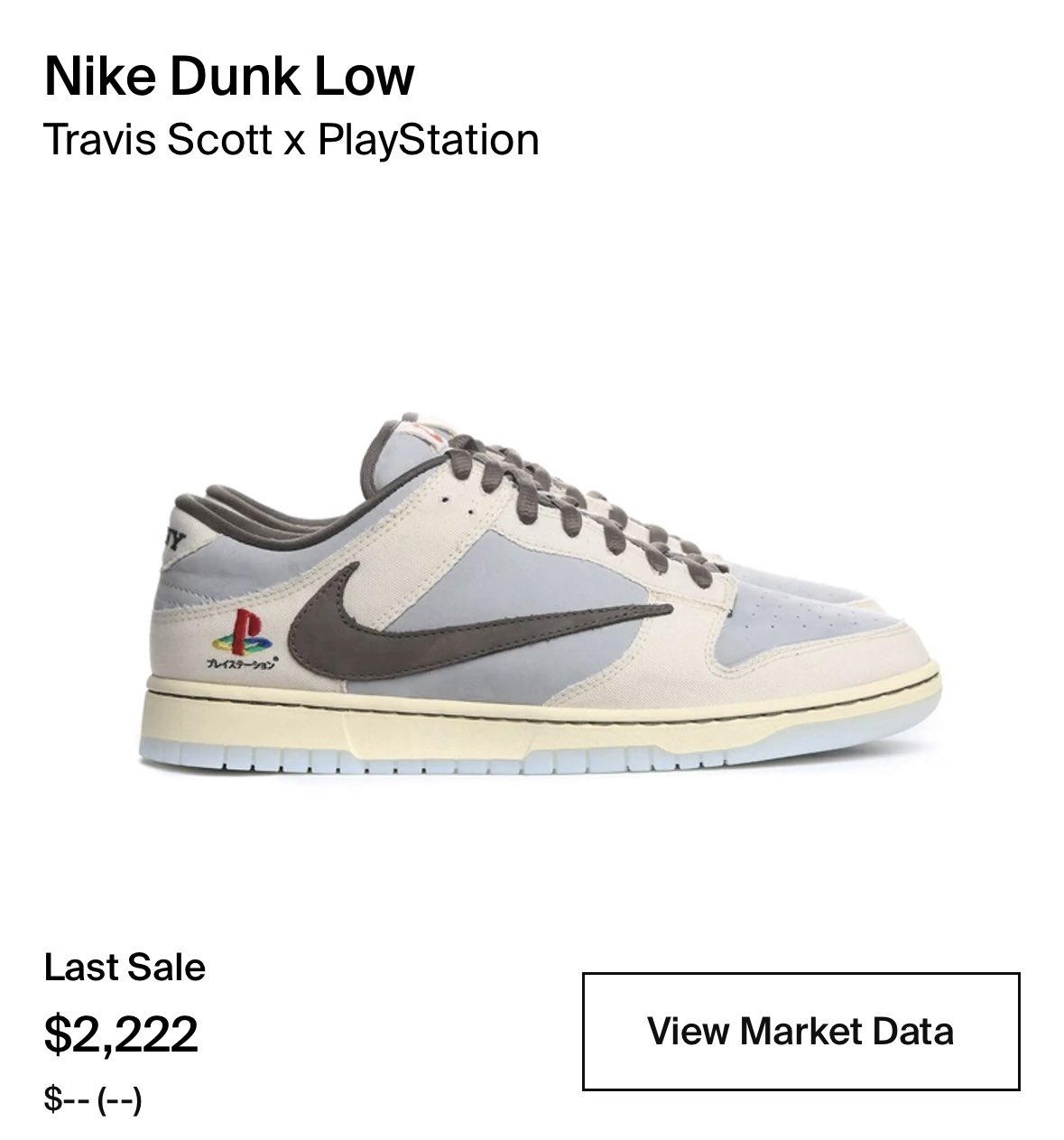 Drip on X Shoutout to whoever bought the Travis Scott X PlayStation X Nike Dunk Low in 2021 for 2 222 https t asTysq1aBQ X