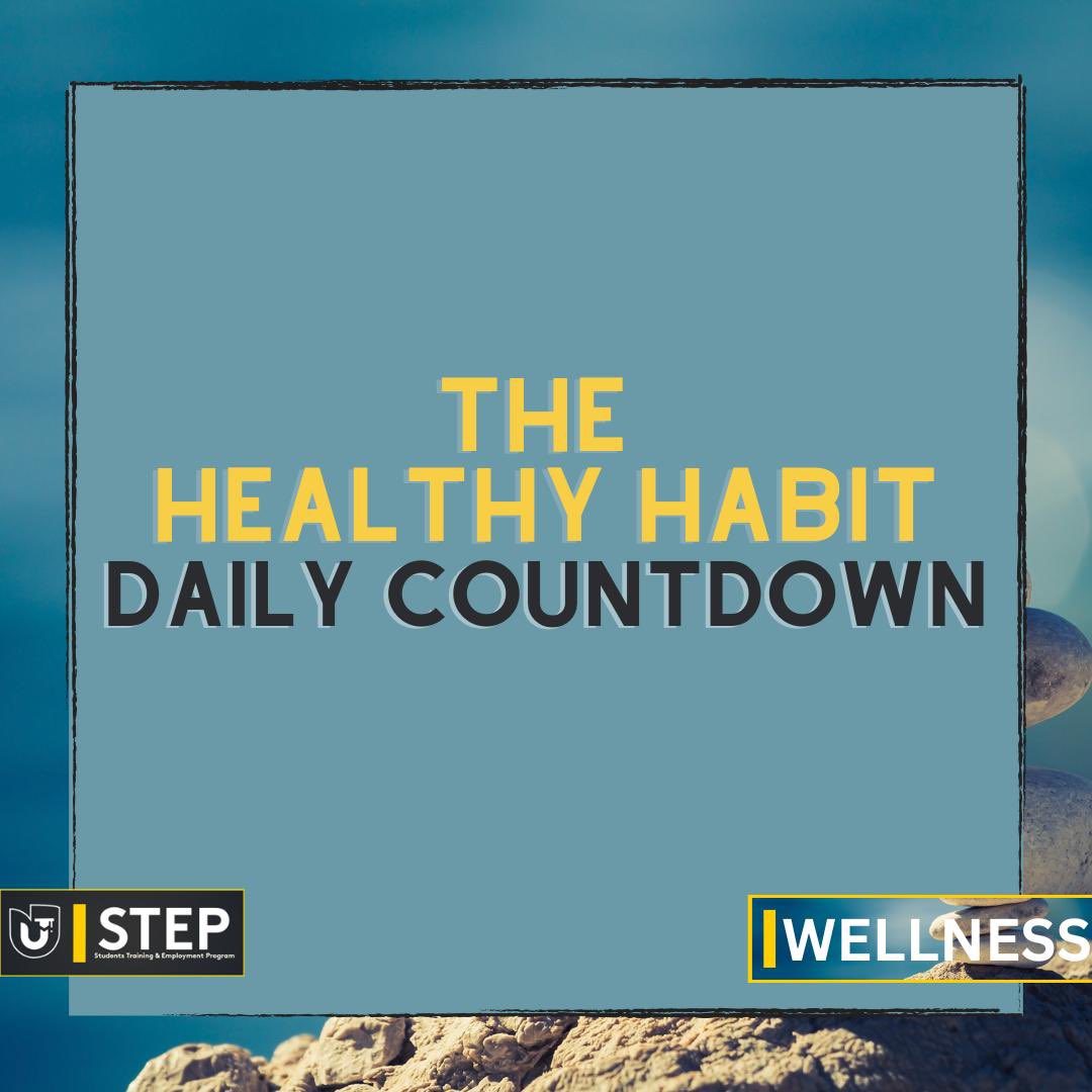 StepUnivision's tweet image. #STEPWellness: The daily habit countdown edition!
 👟9 thousand steps
💤 8 hours of sleep
💧7 glasses of water
🧘🏻6 minutes of meditation
🫐5 fruit &amp;amp; veggie servings
🧠4 stretching &amp;amp; mental breaks
🥗3 meals &amp;amp; 3 healthy snacks
🚫2 hours of no phone before bed
💪🏼1 workout session