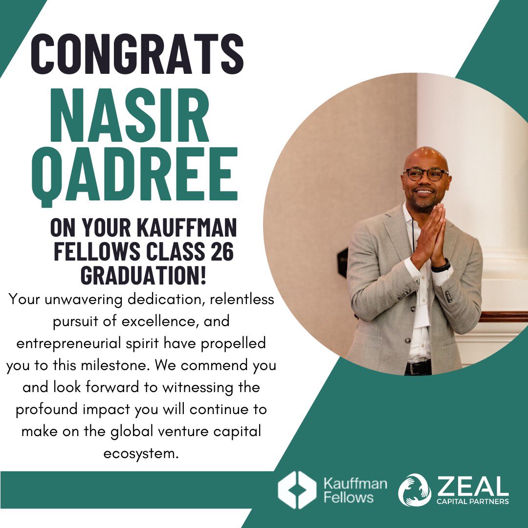 Congrats to our Founder and Managing Partner @NasirQadree Qadree on your recent @KauffmanFellows Class 26 Graduation 🎓 🎉