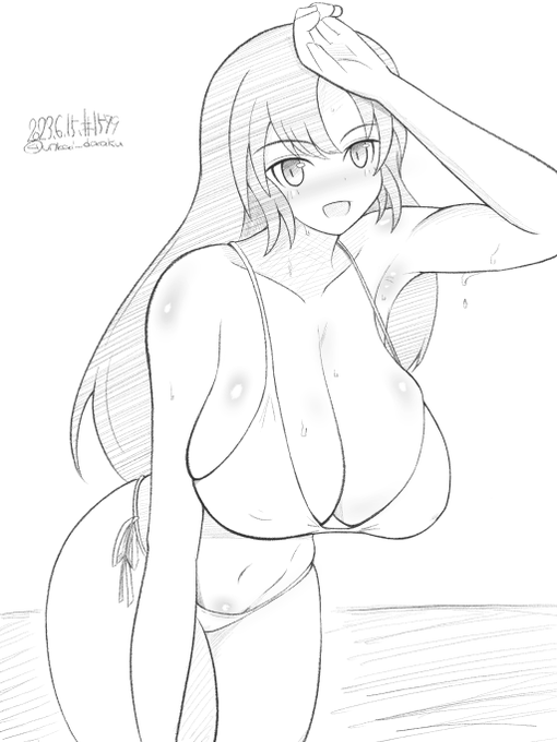 グレイス隊長の水着を想像したらいたたまれなくなったので描きました。 