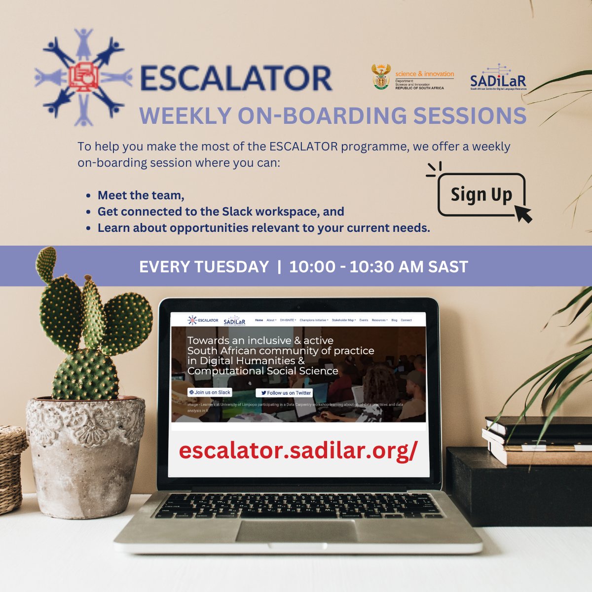 ESCALATOR offers a range of activities and resources to support the development of a community of practice around digital and computational research in Humanities and Social Sciences in South Africa.

Join an onboarding session to learn more: bit.ly/3M0BoG3 

@SADiLaR_ZA