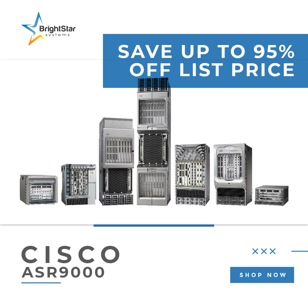 BrightStar_USA's tweet photo. Experience the power of speed and efficiency with the Cisco ASR9000 series. Say goodbye to network bottlenecks! 💨⚡️ 
https://t.co/OKsqxvUGpt 

#BrightStarSystems #CiscoASR9000 #SaveBig #HighSpeedNetworking https://t.co/B0o9gDiwd6
