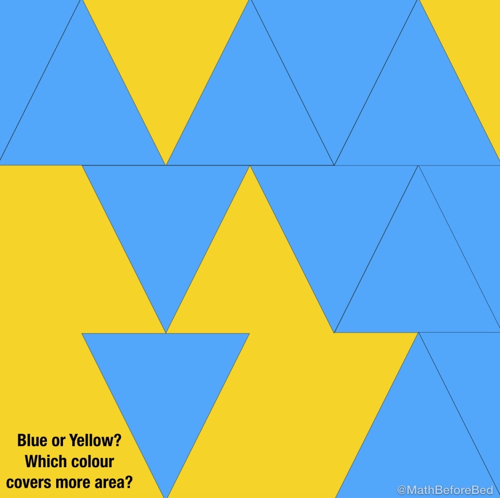 TRIANGLE COVER

Blue or Yellow?
Which colour covers more area?