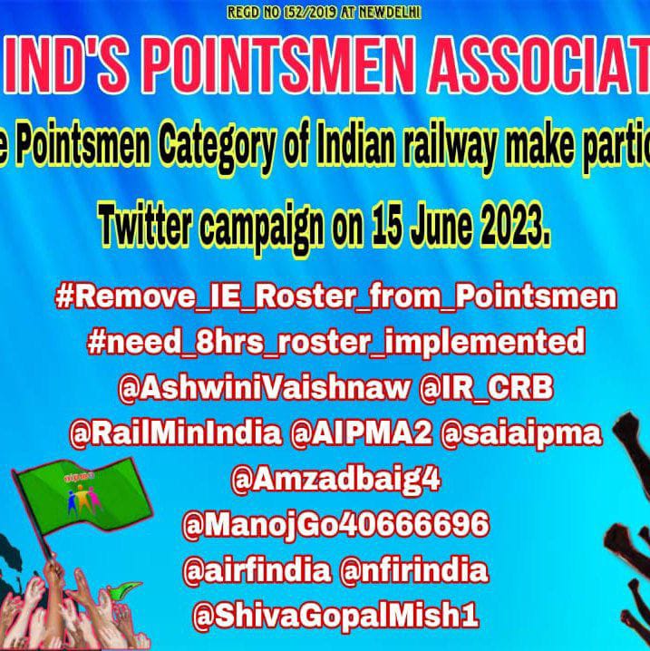 aipmaljn5268's tweet photo. #Remove_EI_Roster_from_Pointsmen
#need_8hrs_roster_implemented

@AshwiniVaishnaw
@IR_CRB
@RailMinIndia
 @drmljn 
@gmner_gkp
@UPLABOURDEPT
@AIPMA2
@saiaipma 
@Amzadbaig4
@ManojGo40666696
@airfindia 
@nfirindia 
@ShivaGopalMish1 https://t.co/PQY6XF59R6