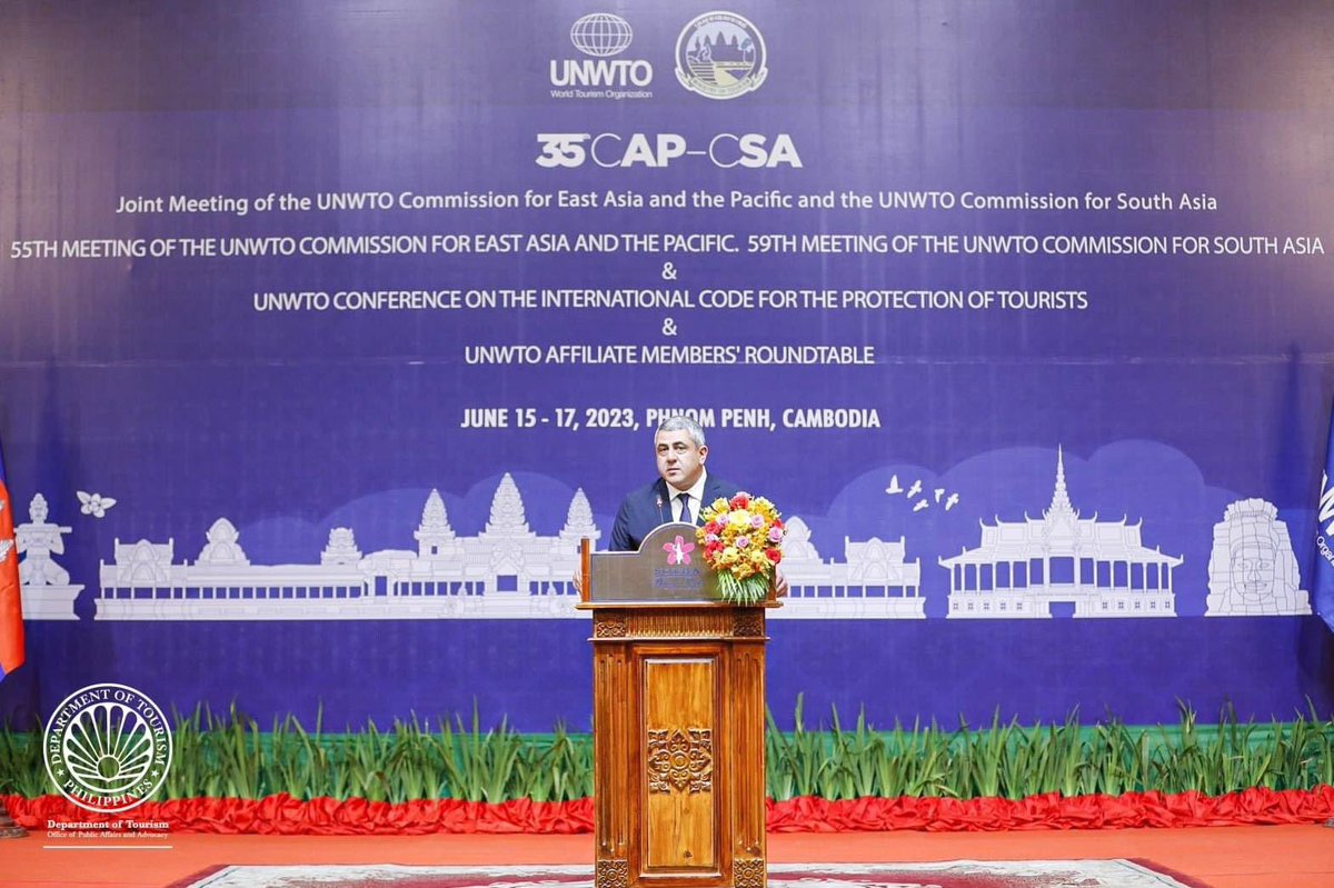 TourismPHL's tweet photo. 𝗜𝗡 𝗣𝗛𝗢𝗧𝗢𝗦: The Commission Meetings of the World Tourism Organization (UNWTO) officially start at the Sokha Phnom Penh Hotel in Cambodia today, 15 June 2023 (Thursday). https://t.co/yFE2XRENe3