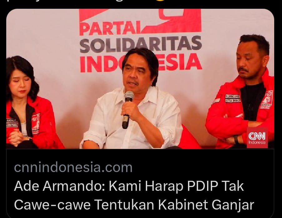 KEMARIN ADE SENDIRIAN |kalau lalu di sesi berikutnya dia didampingi oleh Ketum Giring dan Grace sebagai Dewan Pembina PSI, bagi yang smart, bagi yang nalarnya masih berjalan pada track sewajarnya, dia akan mulai berpikir. Dia aware…

Yang hanya mampu melihat dari apa yang