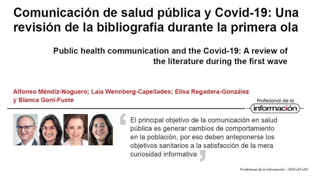 SCImagoEPI's tweet photo. Comunicación de salud pública y Covid-19: Una revisión de la bibliografía durante la primera ola. Por @alfonso_mendiz; Laia Wennberg-Capellades; @ERegader y @BGoniFuste

▶️ https://t.co/bi6Q24iWas

#Revisiónsistemática #Covid19 #Coronavirus #Infodemias #Comunicaciónensalud https://t.co/Mz8tjoZYMl