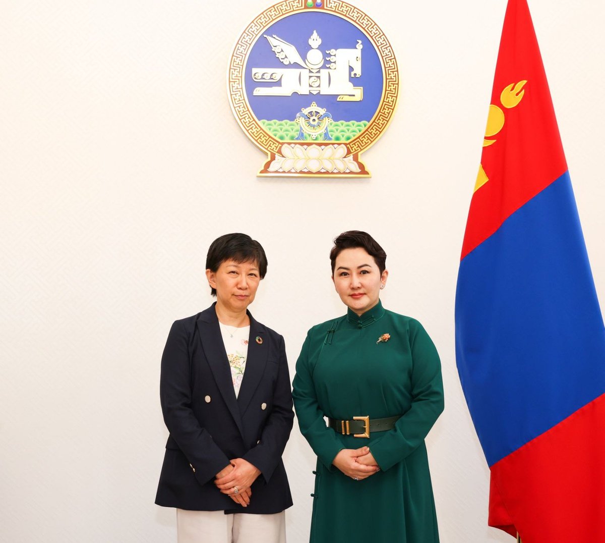 BattsetsegBatm2's tweet photo. Today, I met Ms. Izumi Nakamitsu, the United Nations Under-Secretary-General and High Representative for Disarmament Affairs, at the MFA and had a fruitful discussion. Welcome to Mongolia. https://t.co/D6EpDZFIXY